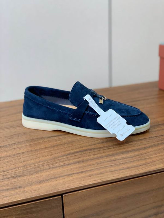Mocassins en daim bleu marine