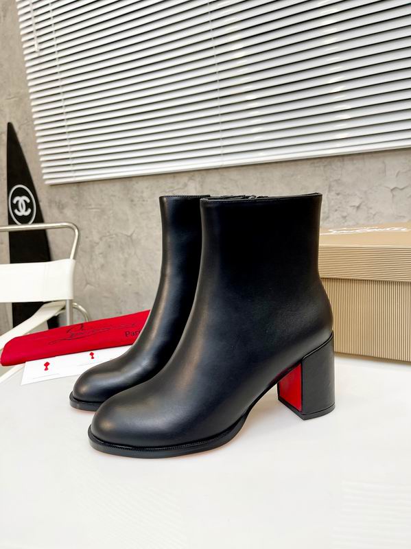 Bottines à talon bloc et semelle rouge pour femmes