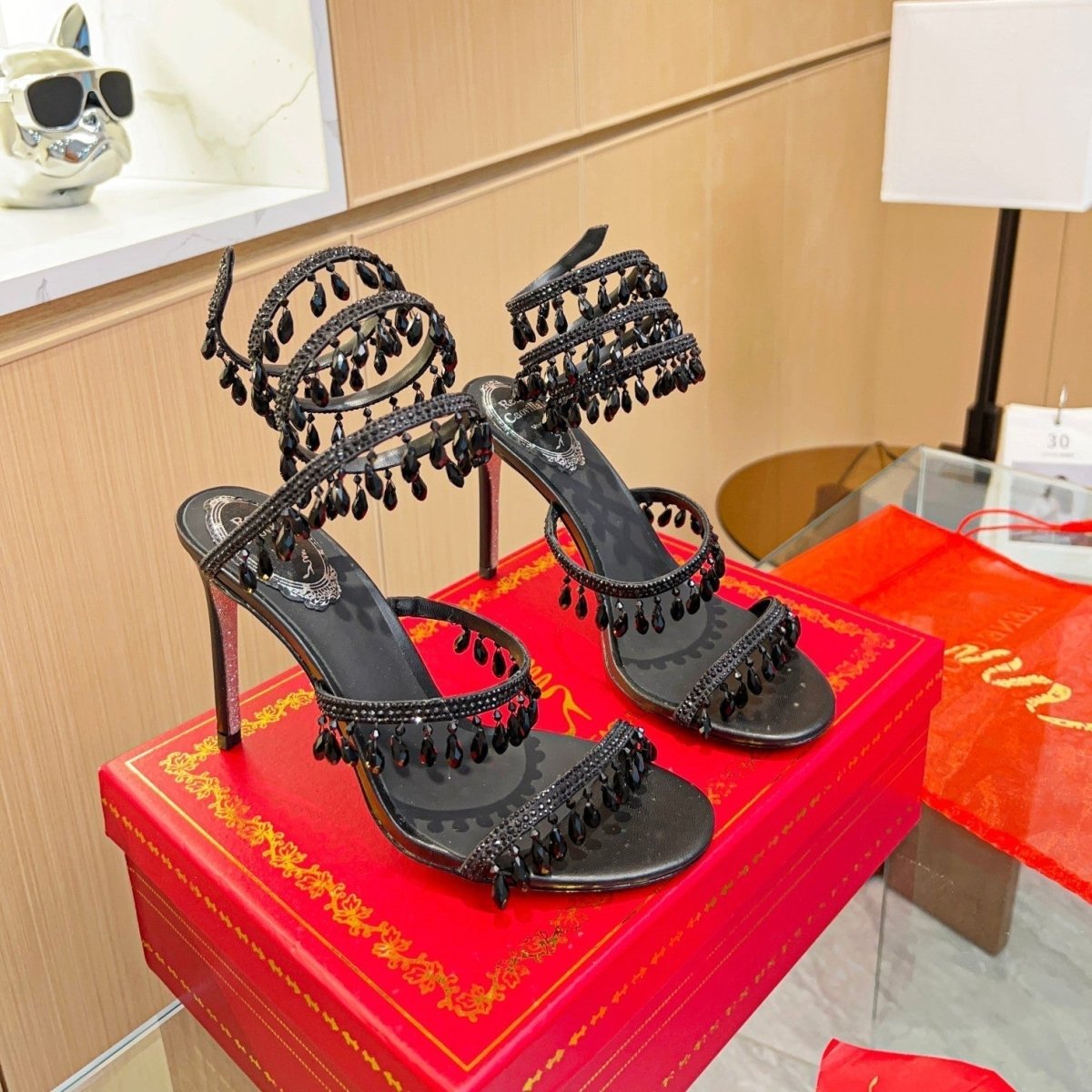 Sandales à brides en cristal Cleo