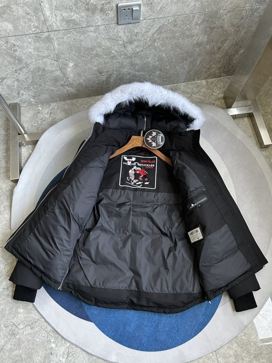 doudoune à capuche en fourrure