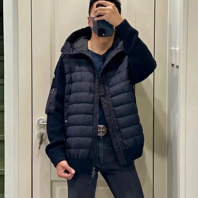 Sweat à capuche hybride en maille duveteuse