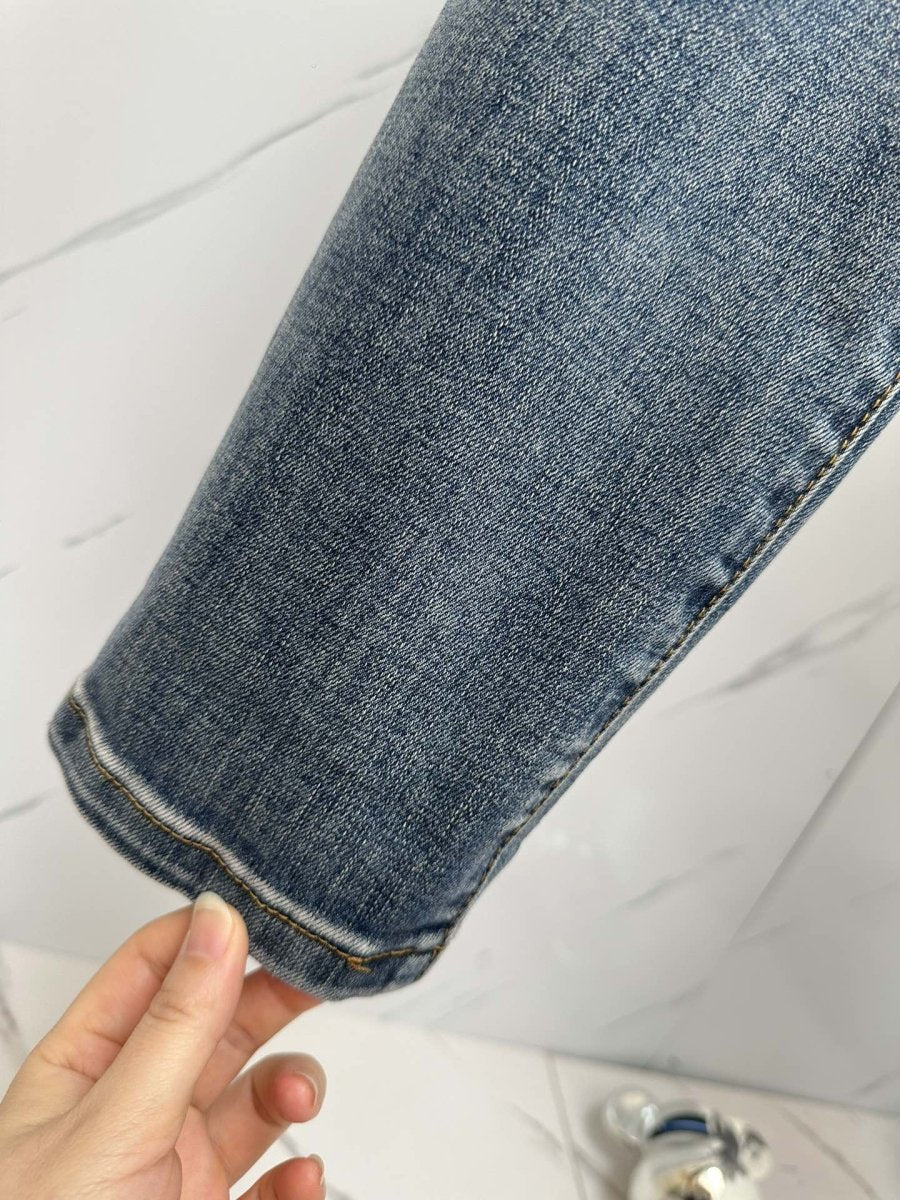 Jeans en denim délavé de marque pour hommes