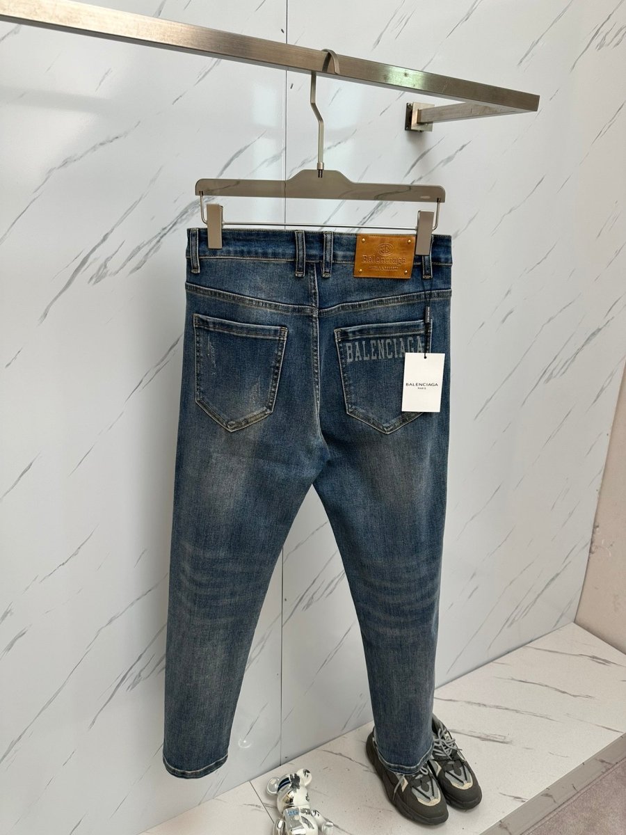 Jeans en denim délavé de marque pour hommes