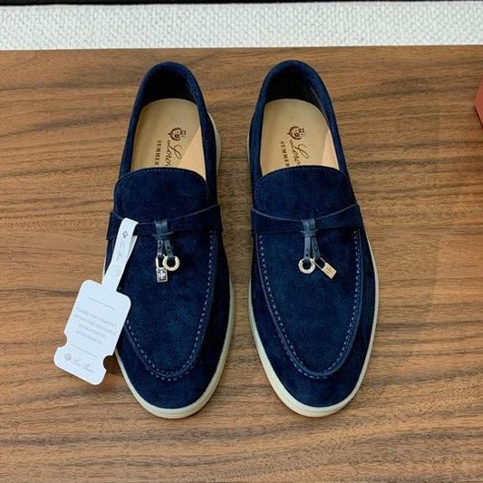 Mocassins en daim bleu marine