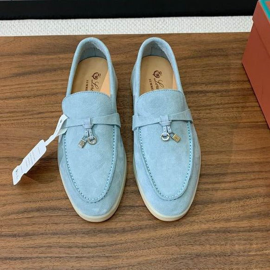 Mocassins bleu pâle