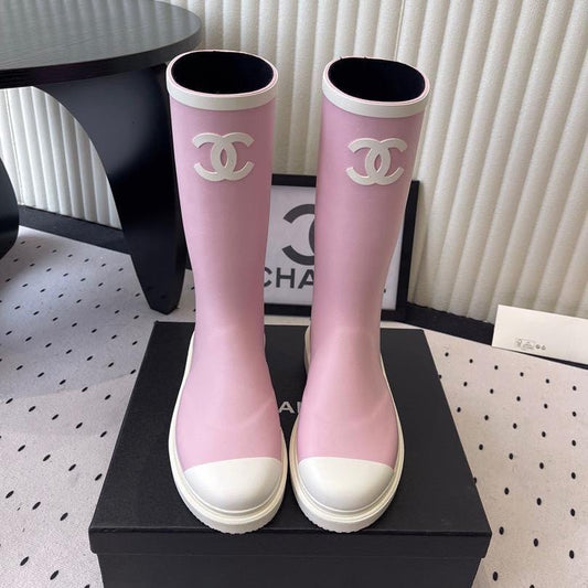 Bottes en caoutchouc roses virales
