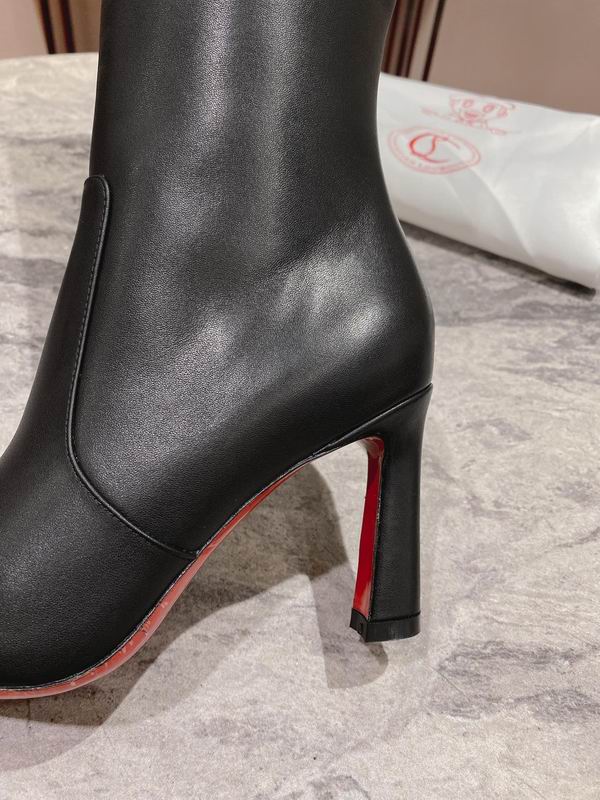 Bottes hautes en cuir noir pour femmes