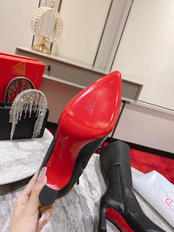 Bottes hautes en cuir noir pour femmes