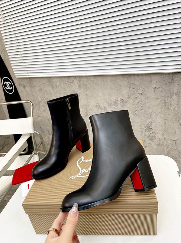 Bottines à talon bloc et semelle rouge pour femmes
