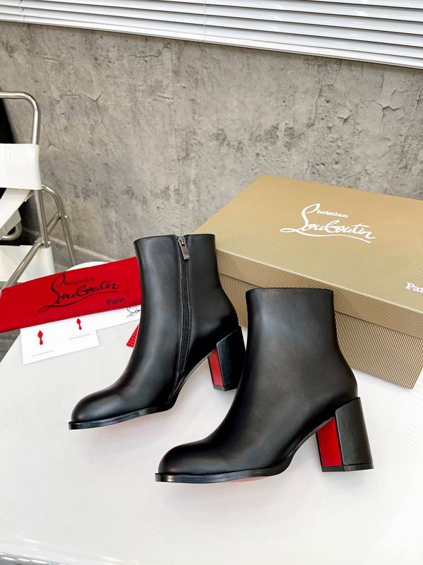 Bottines à talon bloc et semelle rouge pour femmes